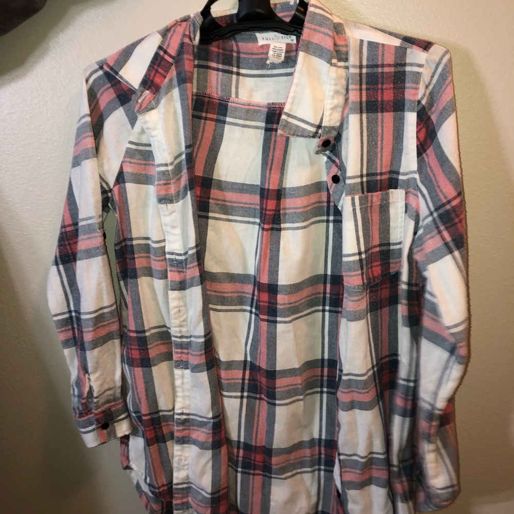 Red/Blue/White Buttom Up Flannel